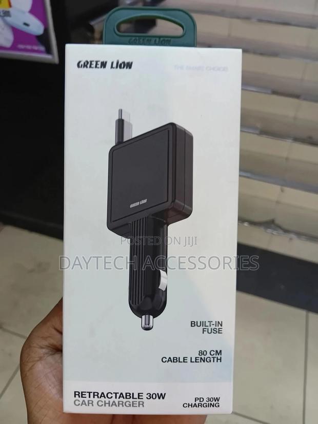 Green Lion Pd 30w With Type-C Retractable Car Charger. - thumbnail 2