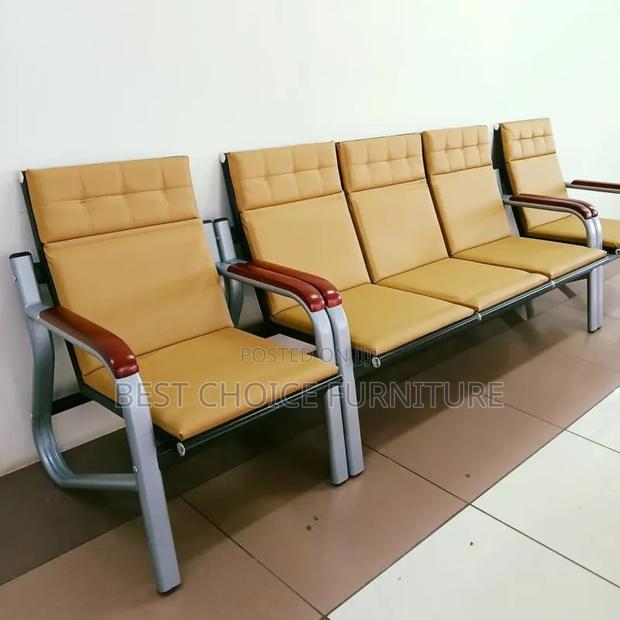 Office Sofa Sets; Stylish Brown 5-Seater Office Sofa for Workspaces - thumbnail 4