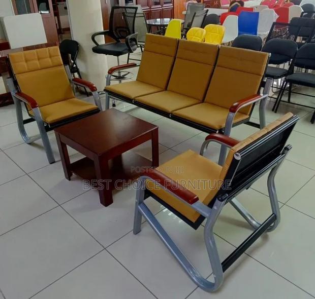 Office Sofa Sets; Stylish Brown 5-Seater Office Sofa for Workspaces - thumbnail 8