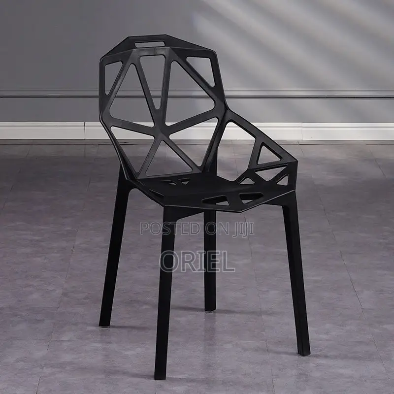 Dining Chair : Modern Stackable Plastic Unique Back Dining Chair