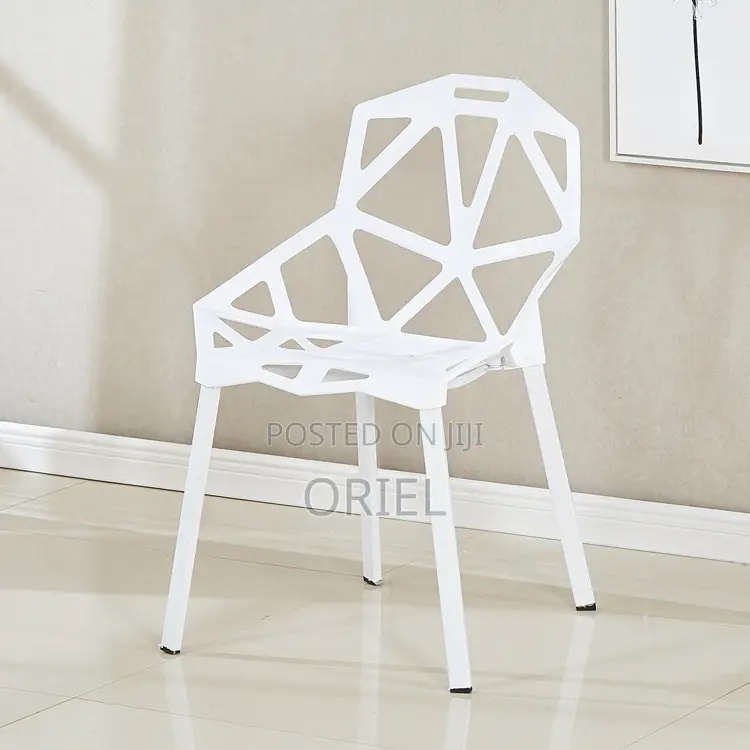 Dining Chair : Modern Stackable Plastic Unique Back Dining Chair