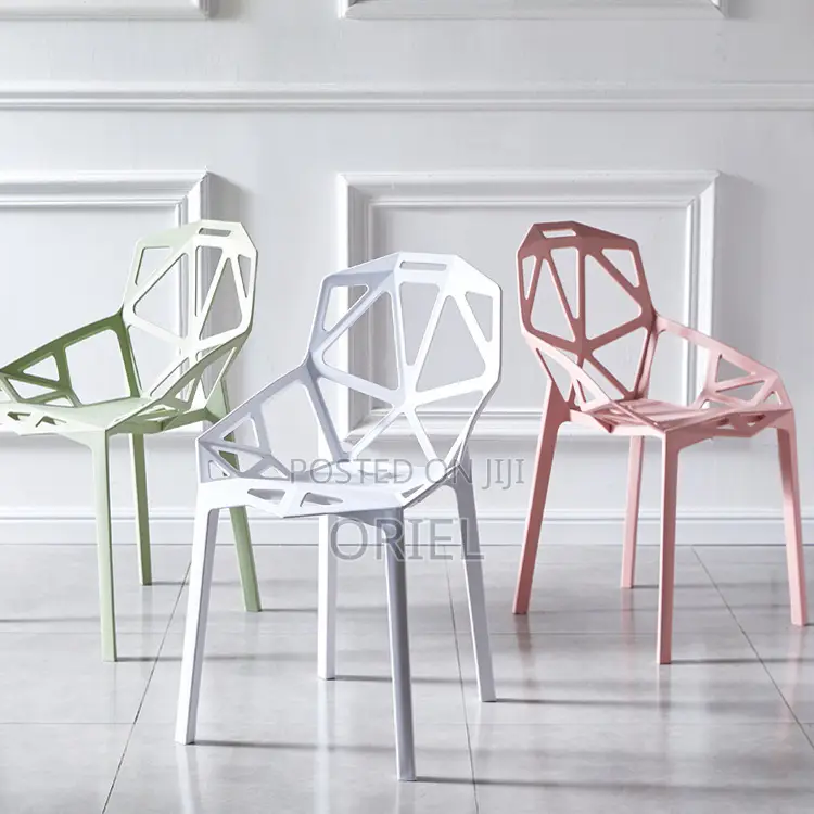 Dining Chair : Modern Stackable Plastic Unique Back Dining Chair