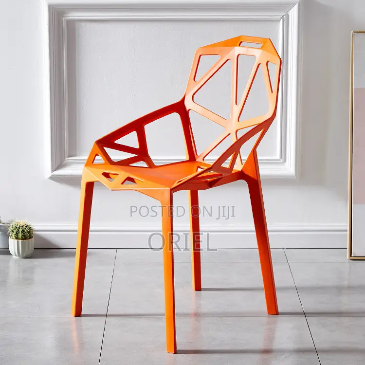 Dining Chair : Modern Stackable Plastic Unique Back Dining Chair