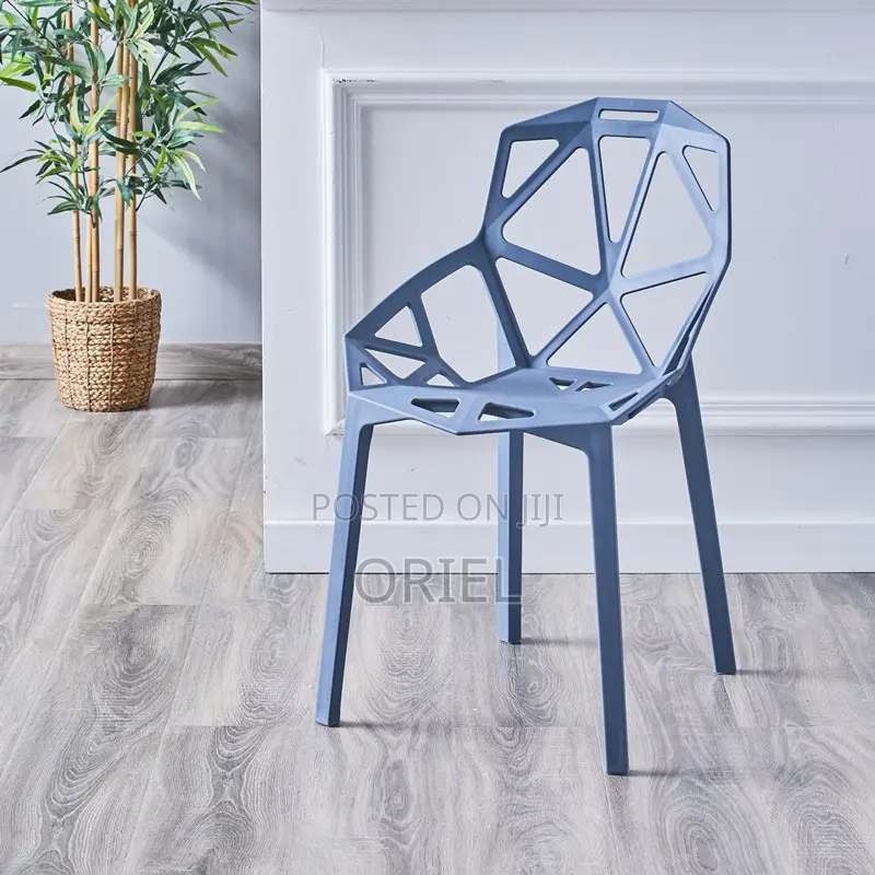 Dining Chair : Modern Stackable Plastic Unique Back Dining Chair