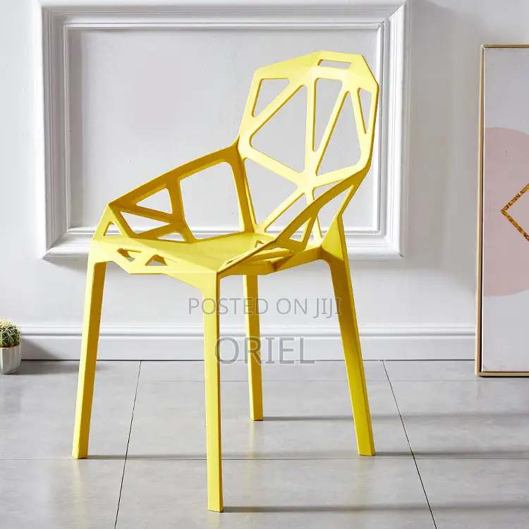 Dining Chair : Modern Stackable Plastic Unique Back Dining Chair