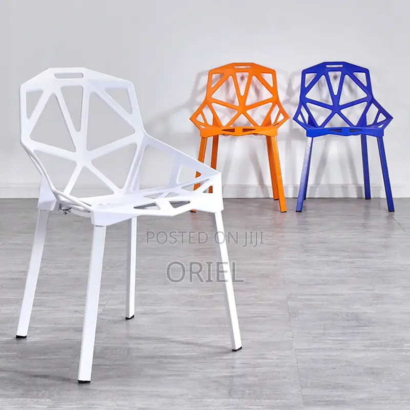 Dining Chair : Modern Stackable Plastic Unique Back Dining Chair