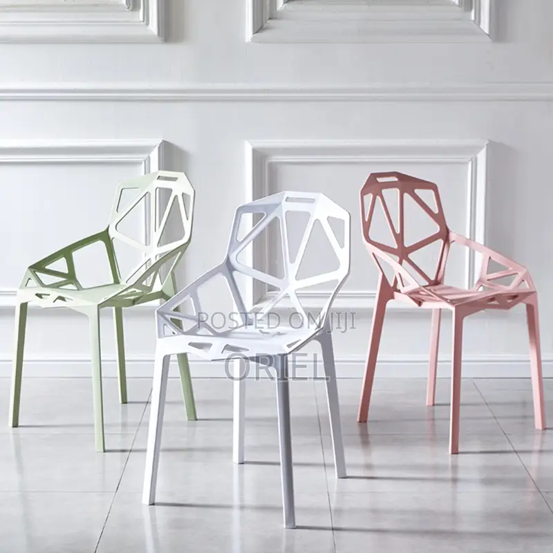 Dining Chair : Modern Stackable Plastic Unique Back Dining Chair