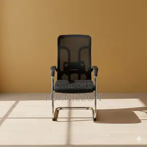 : Black Mesh Ergonomic Sled Base Conference Chair