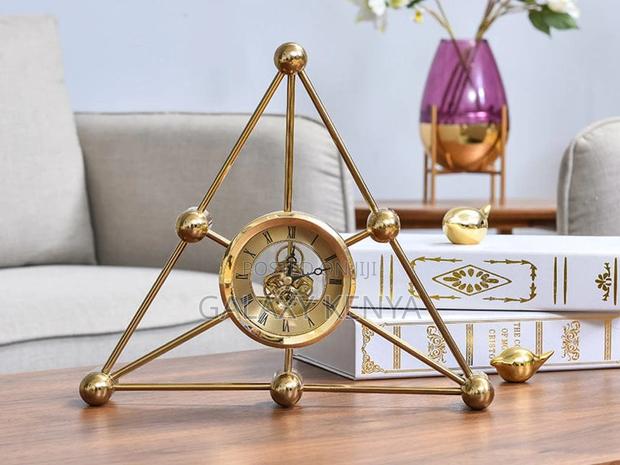Geometric Shaped Desktop Clock With Quartz Movement - main view