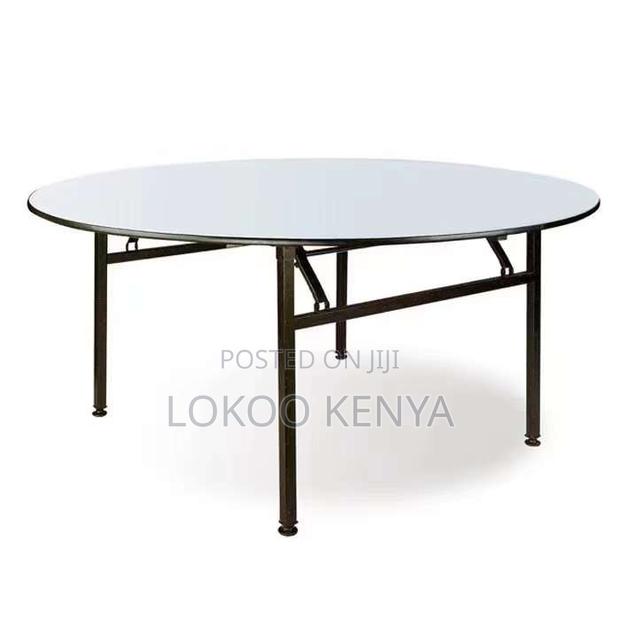 Dining Table; 1.5 M Round Foldable Banquet-Dining Table - thumbnail 3