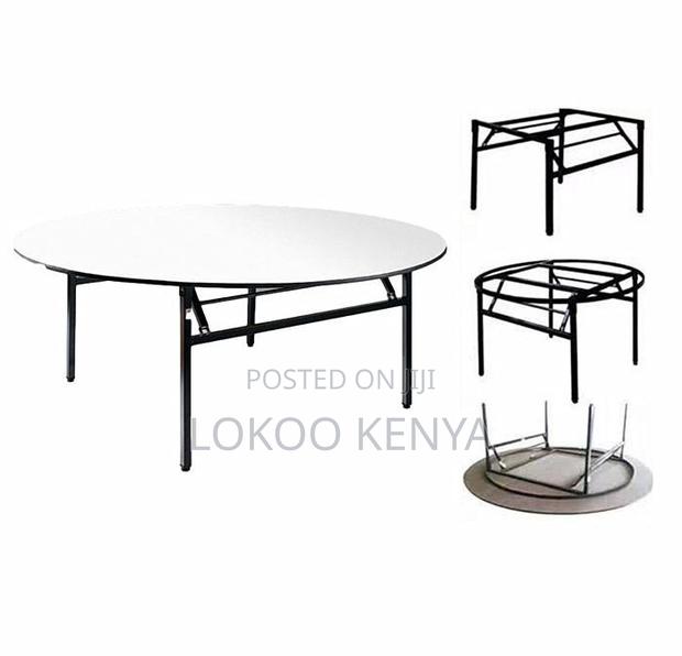 Dining Table; 1.5 M Round Foldable Banquet-Dining Table - thumbnail 4
