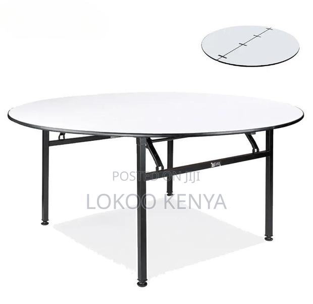 Dining Table; 1.5 M Round Foldable Banquet-Dining Table - thumbnail 5