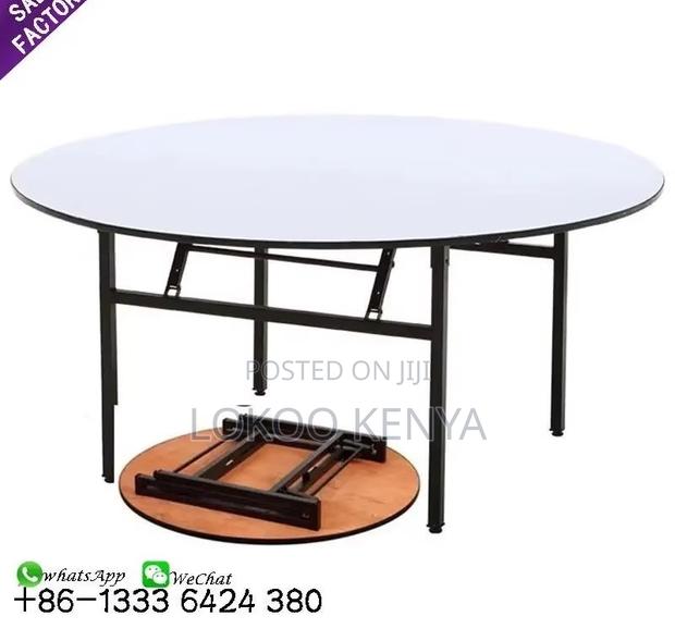Dining Table; 1.5 M Round Foldable Banquet-Dining Table - thumbnail 6