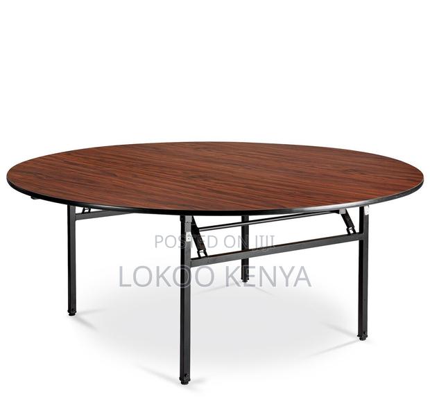 Dining Table; 1.5 M Round Foldable Banquet-Dining Table - thumbnail 11