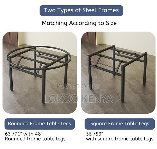 Dining Table; 1.5 M Round Foldable Banquet-Dining Table - thumbnail 13
