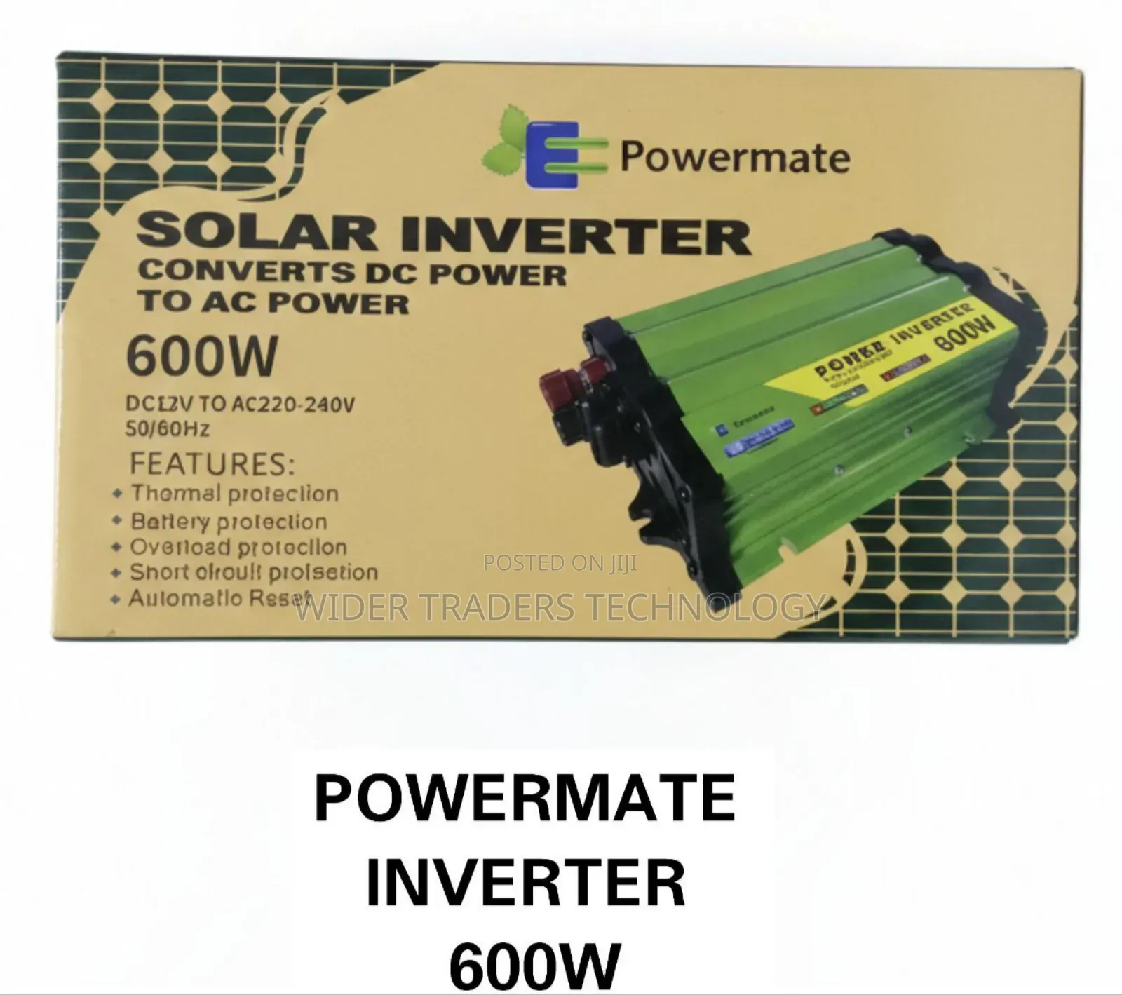 Powermate 600w Solar Inverterconverts Dc 12v to Ac 220-240v (50/60hz)
