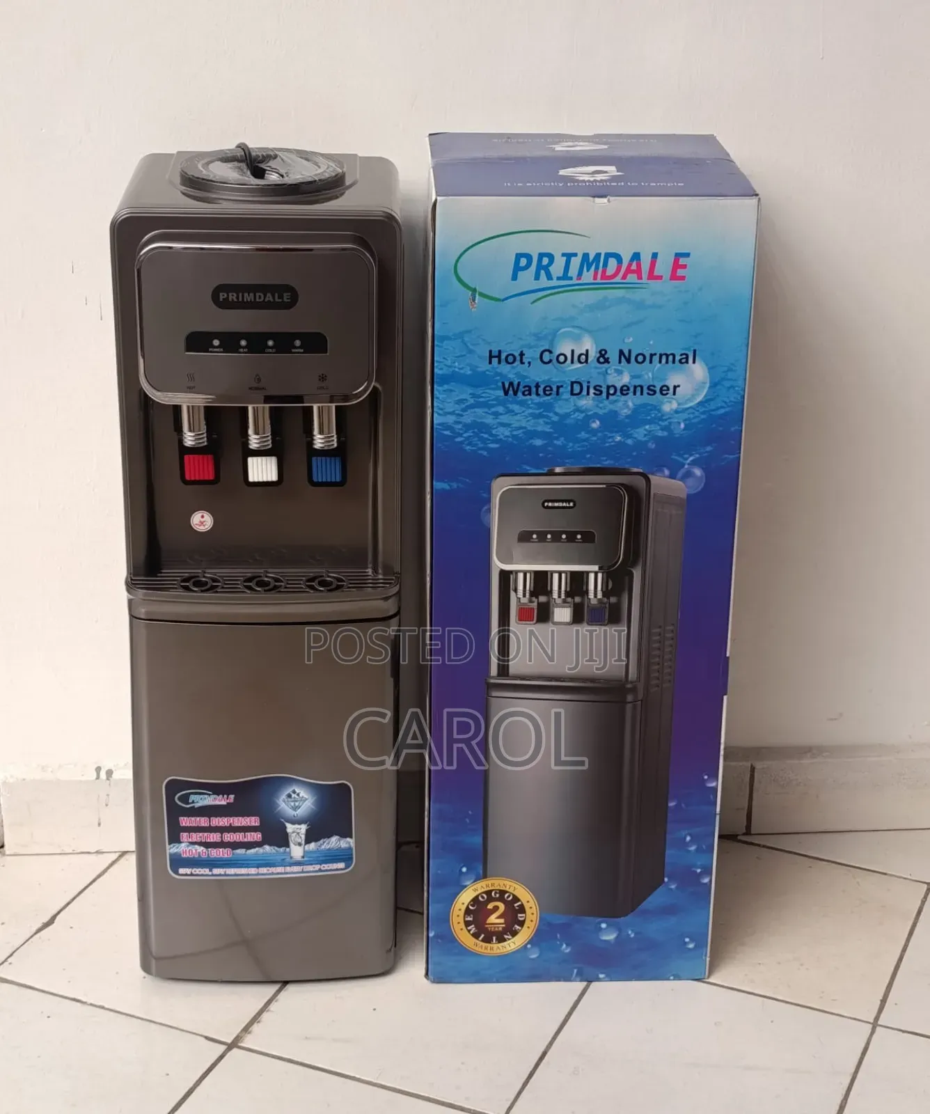 Primdale 3 Taps Water Dispenser 
Hot,Normal and Cold 
Ks 802