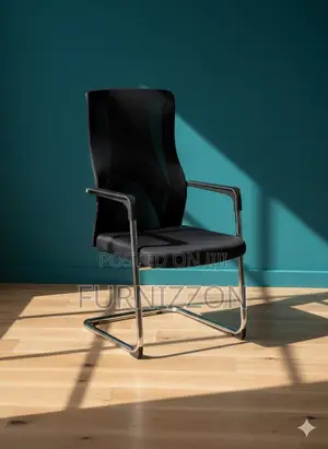 Stylish Black Mesh High Back Reception Chair