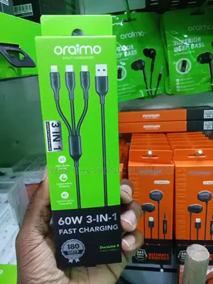 Oraimo Duraline 3-in-1 60w Fast Charging Cable