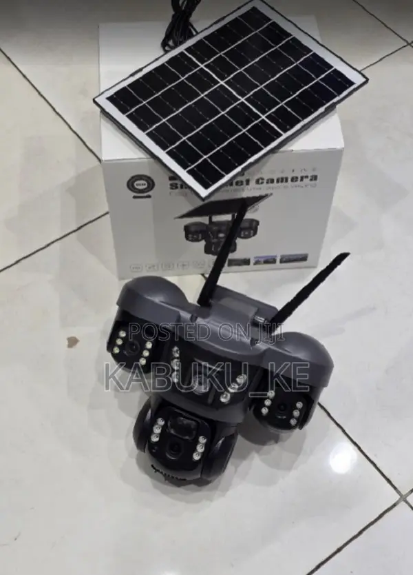 Triple Lens Wifi Solar Powered Outdooor Cctv Ptz Camera
