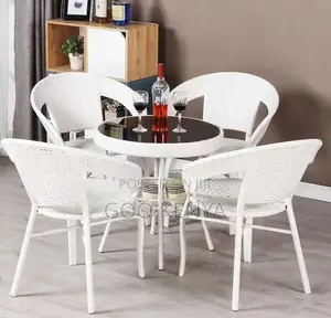 Home Dining Set;Elegant 4-seater Rattan Dining Set For Outdoor Comfort