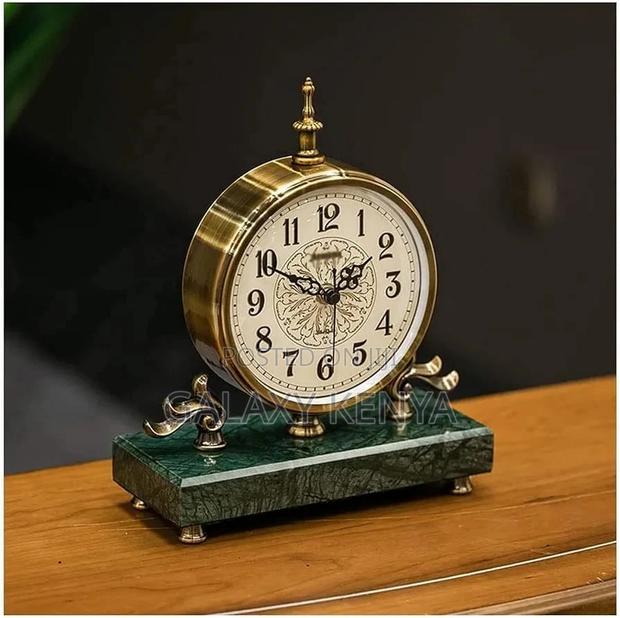 Army Mens European Antique Clock With a Marble Base - main view