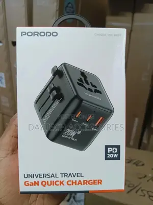 The Porodo Universal Travel Gan Quick Charger Adapter.