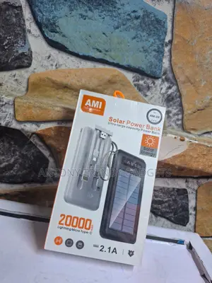 Ami Am-26 Solar Power Bank 20000mah Fast Charge Portable