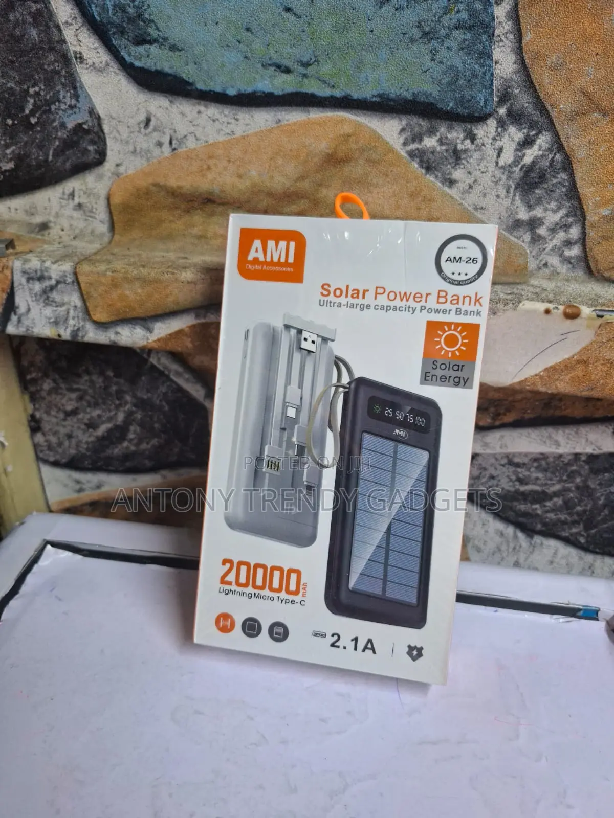 Ami Am-26 Outdoor Solar Charger Dual Usb 2.1a Output