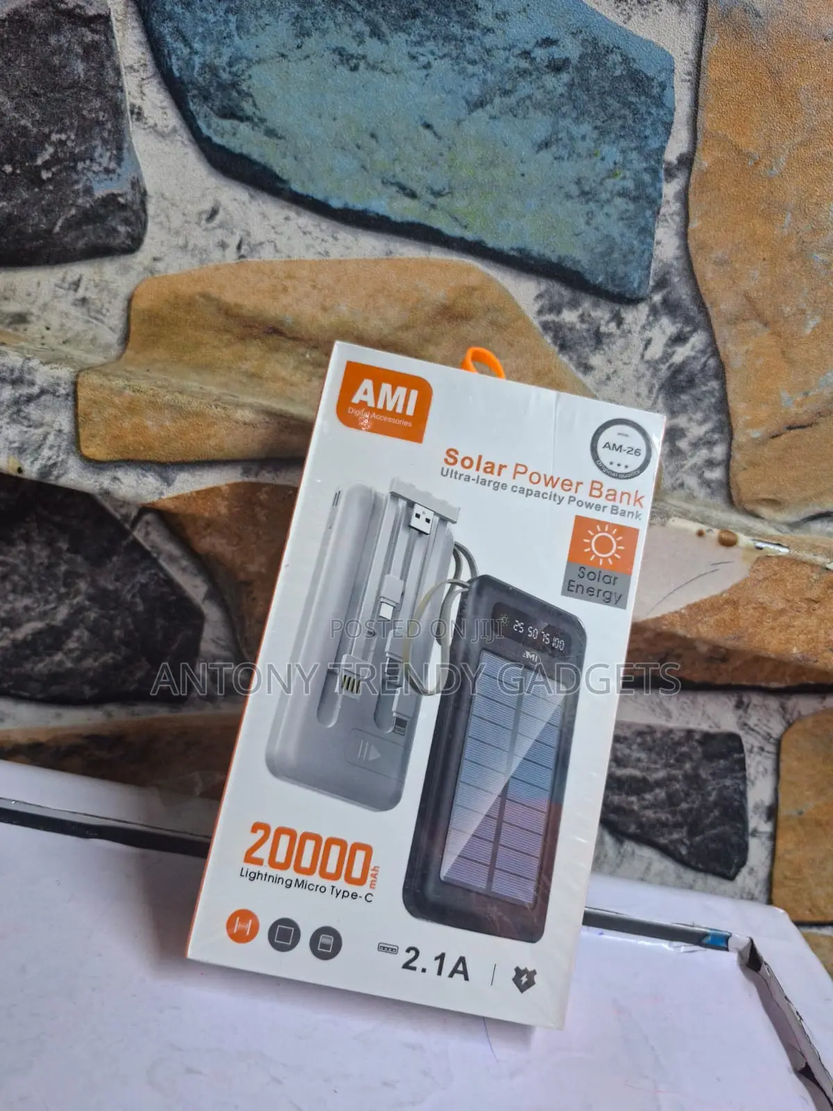 Ami Am-26 High Capacity Solar Power Bank Emergency Backup
