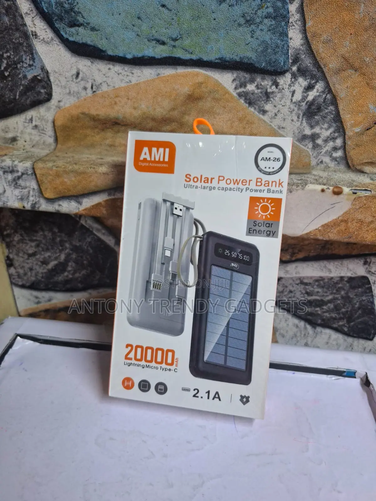 Ami Am-26 Mah Portable Charger With Led Indicators