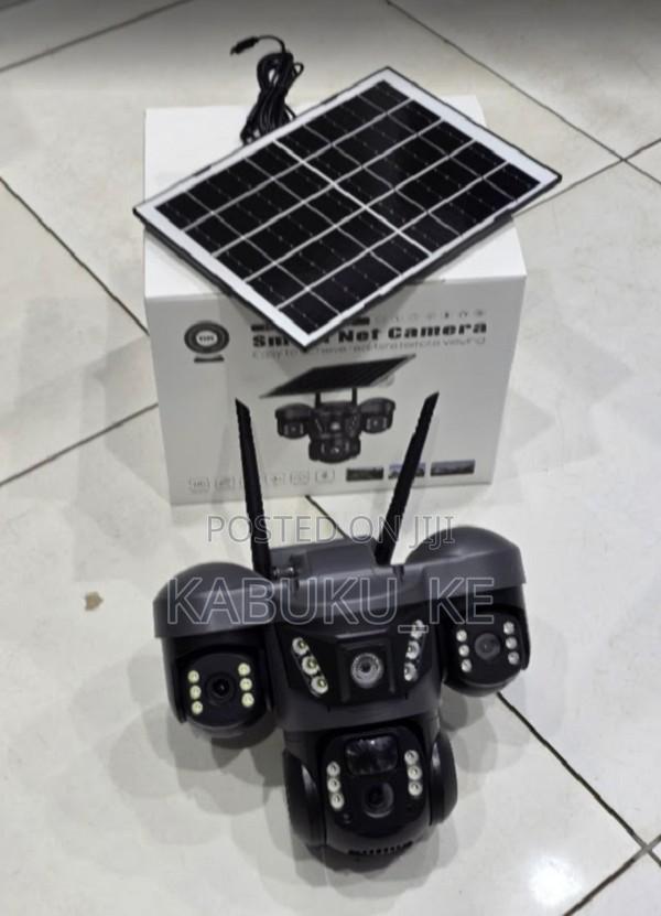V380 Wifi Triple Lens Solar Powered Camera With Audio