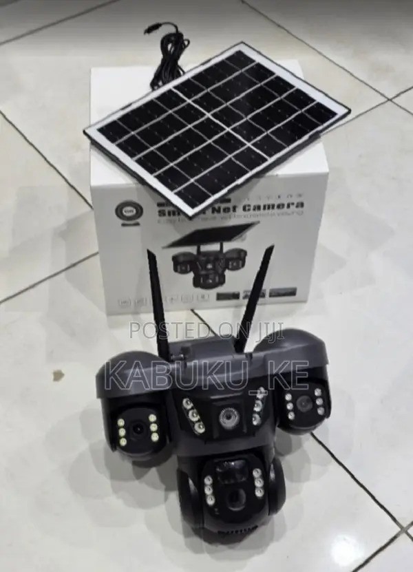 V380 Wifi Triple Lens Solar Powered Camera With Audio