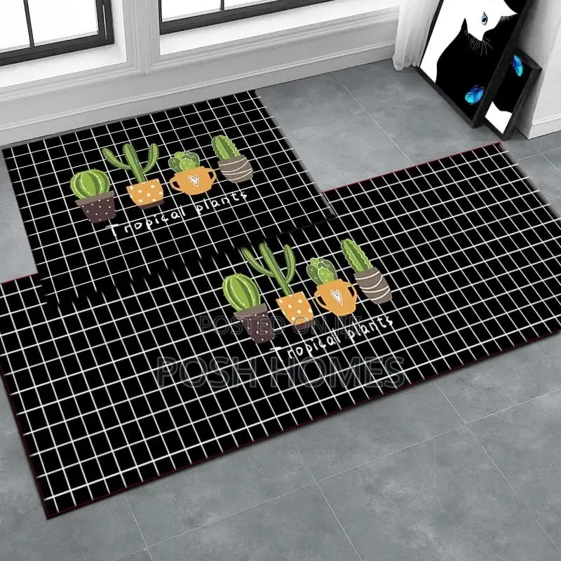 Black Print Quality Kitchen Mats