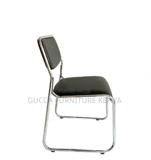 Mid-back Leather Padded Chrome Guest Chair