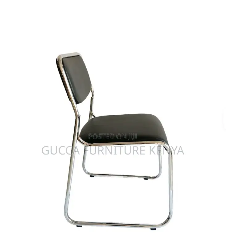 Mid-back Leather Padded Chrome Guest Chair
