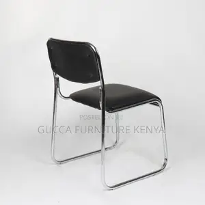 Mid-back Leather Padded Chrome Guest Chair
