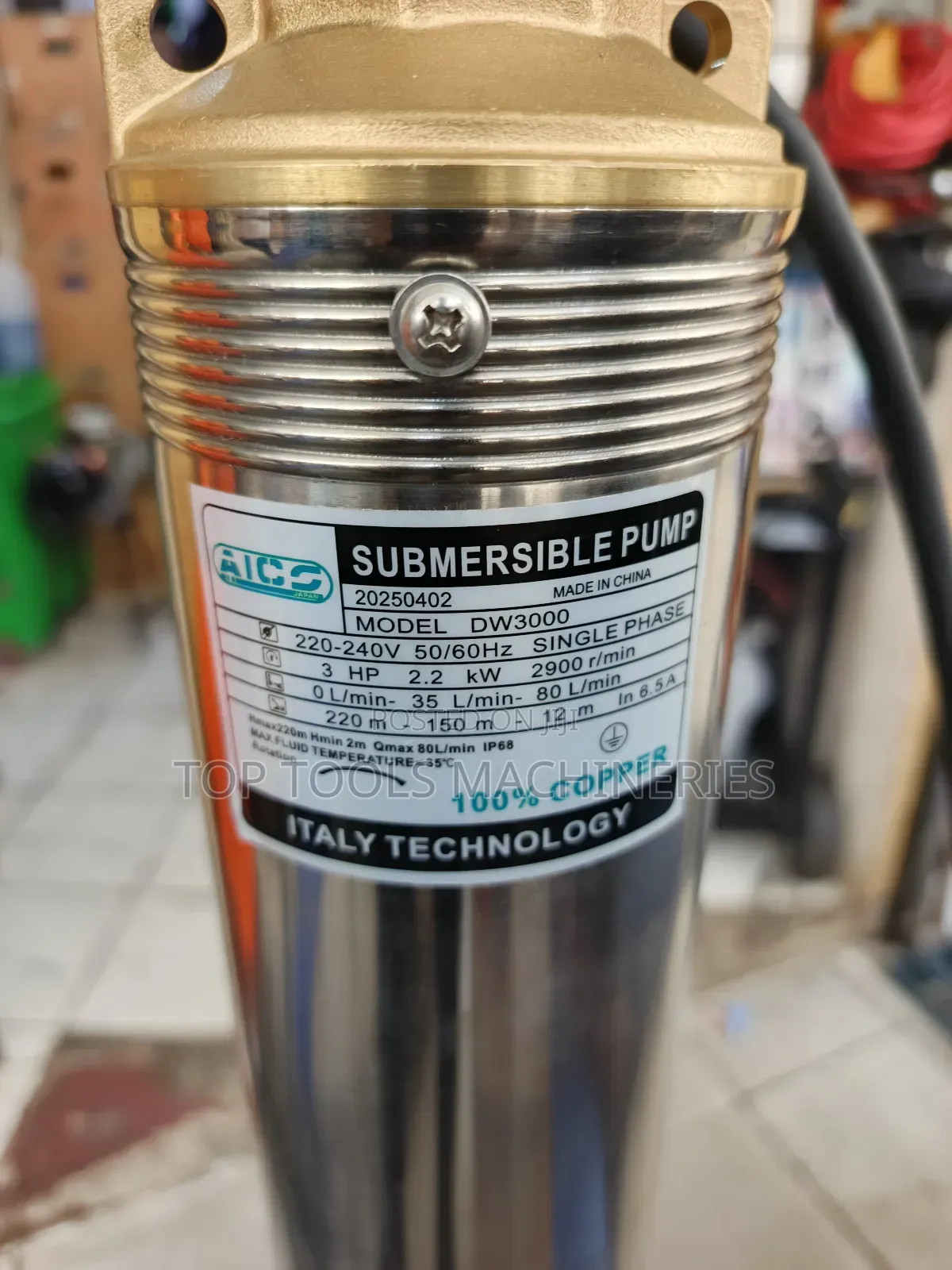 Aico Japan 3hp 220m Head Submersible Pump