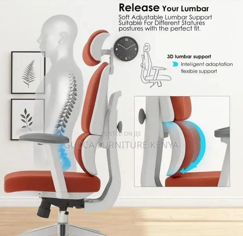 Orange Orthopedic High-back Office Chair