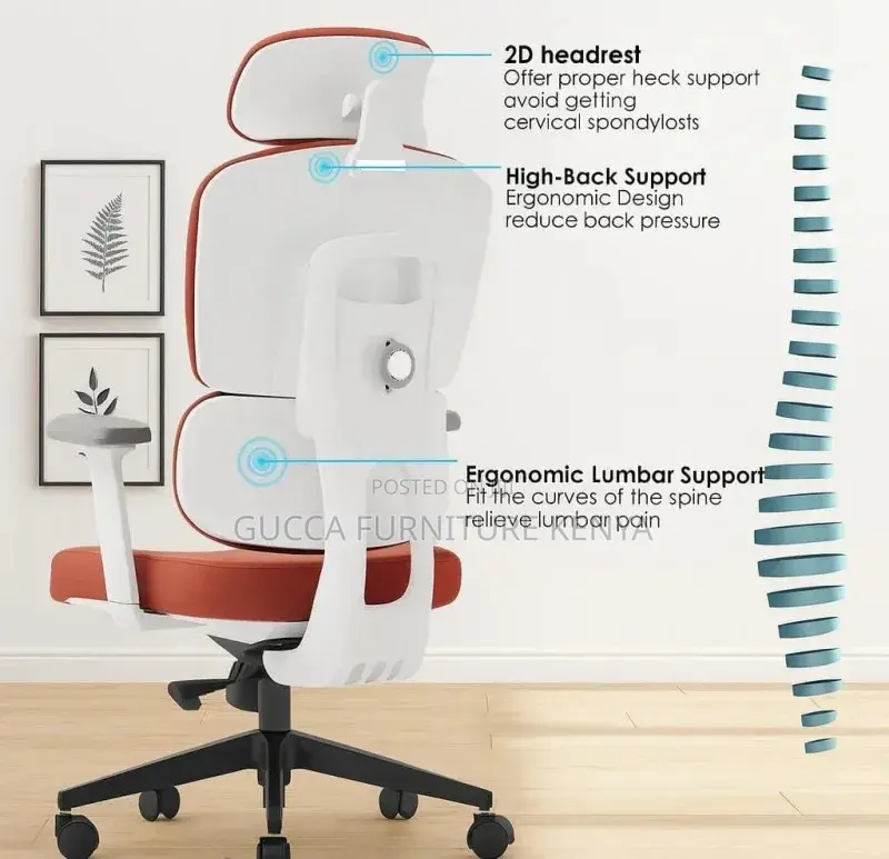 Orange Orthopedic High-back Office Chair