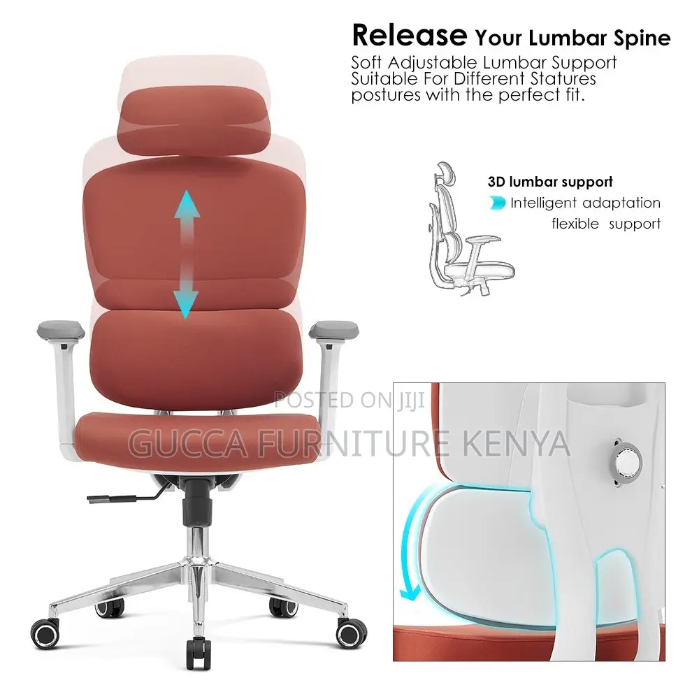 Orange Orthopedic High-back Office Chair