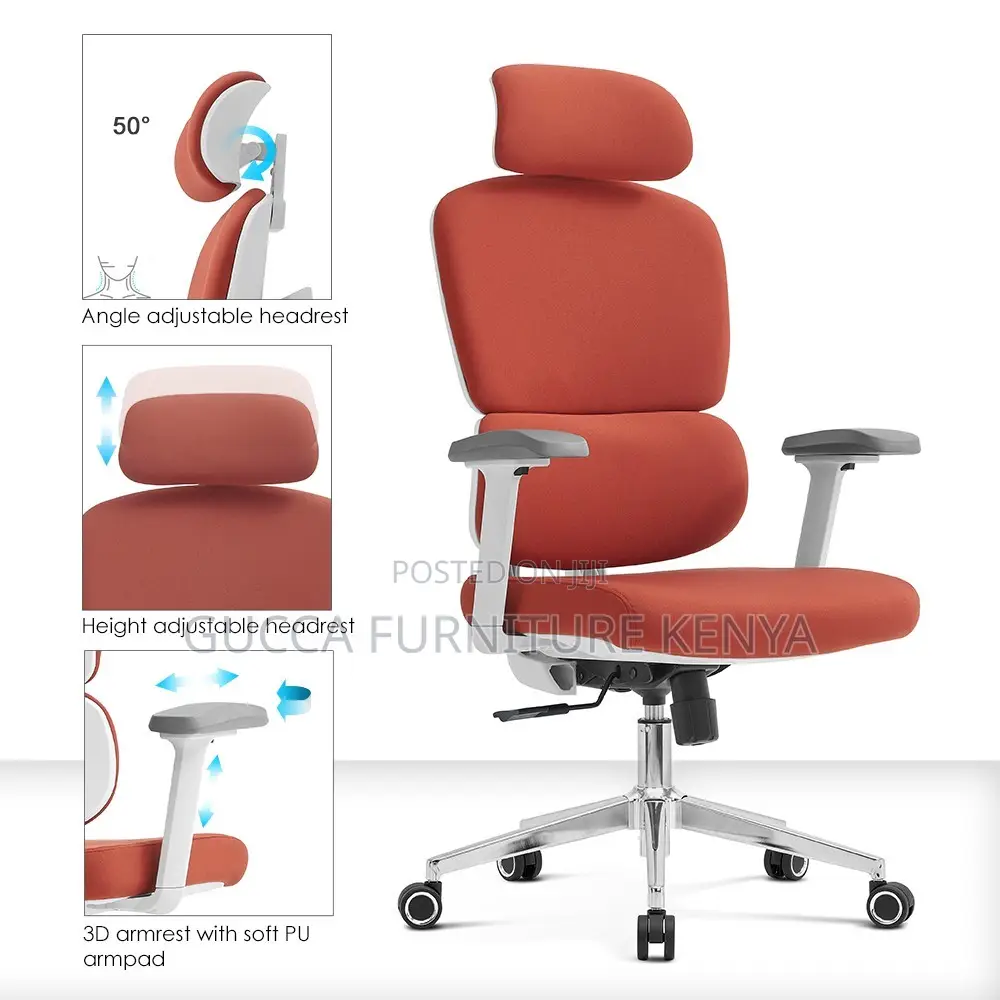Orange Orthopedic High-back Office Chair