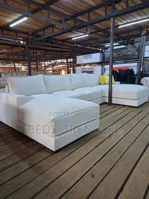 White Creamy 9 Seater U Sofa