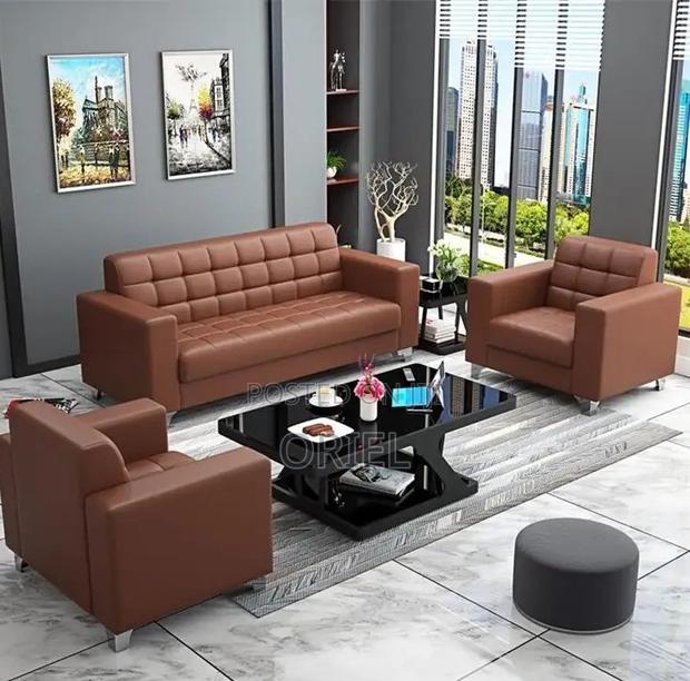 Office Sofa; Stylish Brown Executive Office Couch - thumbnail 7