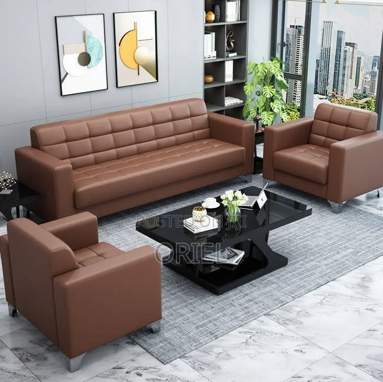 Office Sofa; Stylish Brown Executive Office Couch