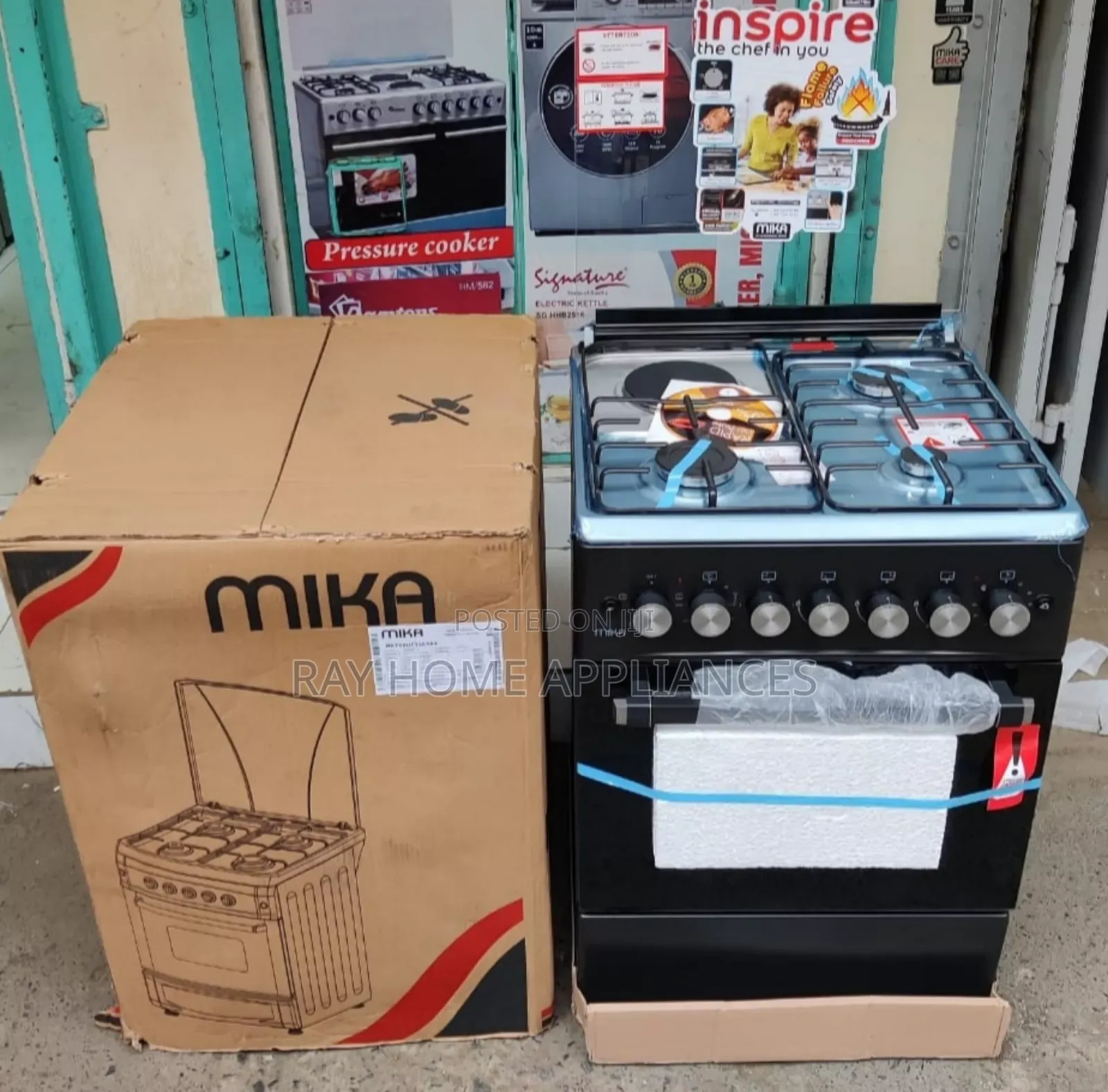 Mika Standing Cooker 3 Gas + 1 Electric, 58cm*58cm With Electric Oven