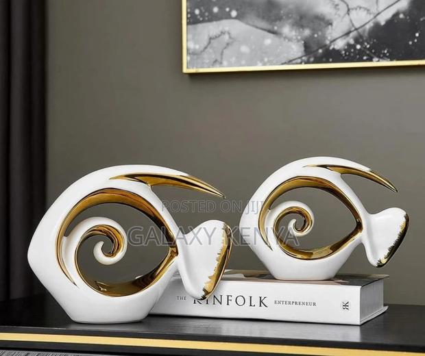 2pcs Ceramic Fish Sculpture - main view