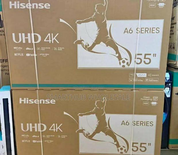 Kenya
Hisense 55′′ 55a6n (New Model 2025) Uhd Smart Frameless Tv