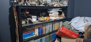 Book Shelf With 4 Rows and Sliding Glass