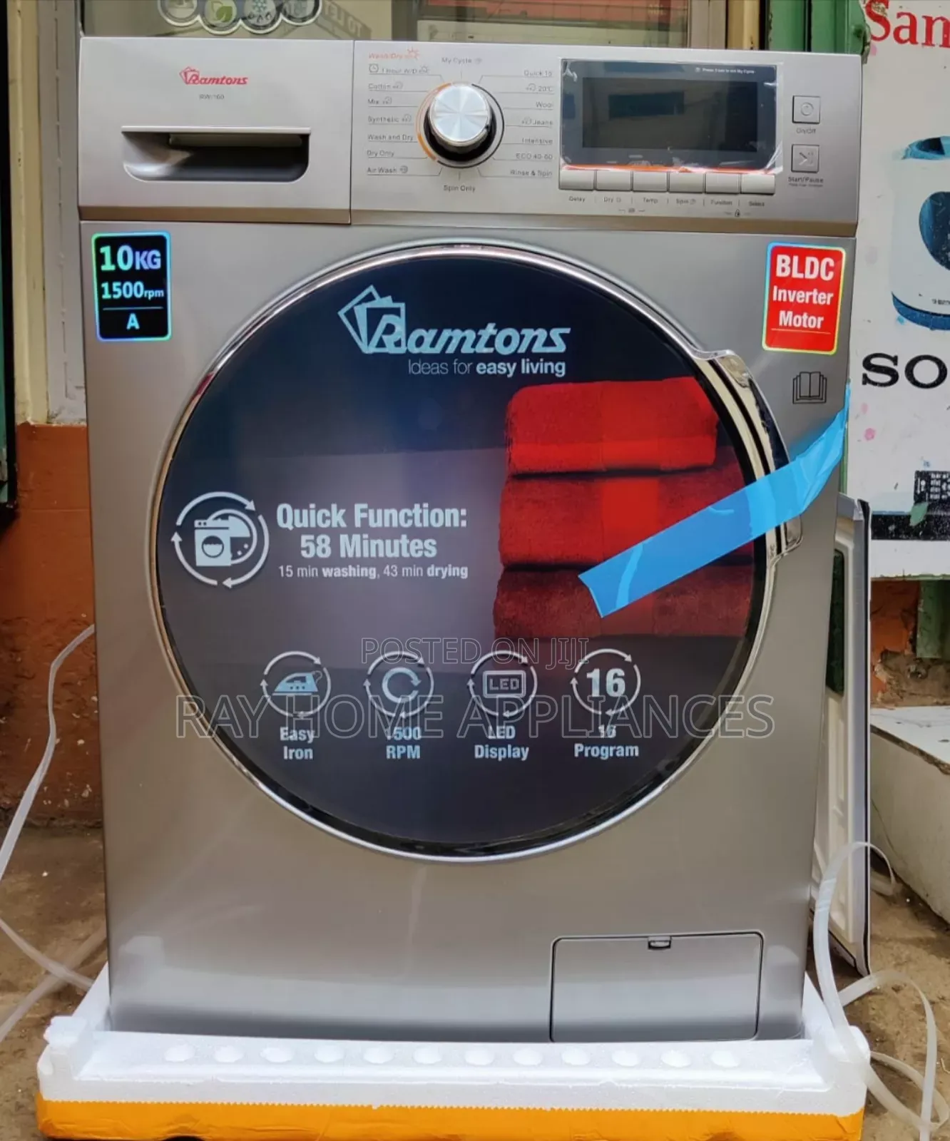10/7kg Ramtons Frontload Washing Machine 10kg Washer+7kg Dryer Rw160